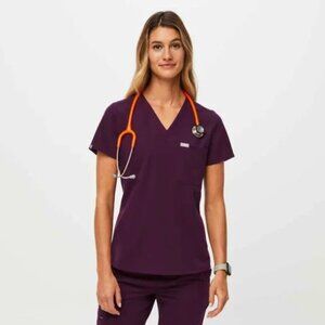 Figs Deep Purple Scrub Top